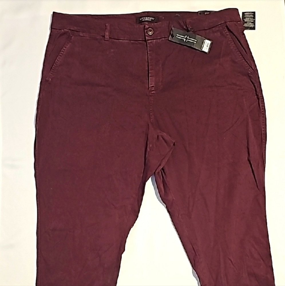 Liverpool Los Angeles Women's Cocoa Burgundy Skinny Pants 24W NWT